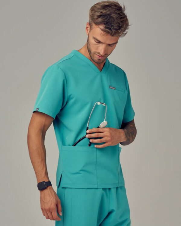 Bluza Medyczna Męska – Scrubs Sporty Mint