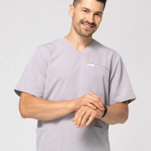 Bluza Medyczna Męska – scrubs comfy jasny szary