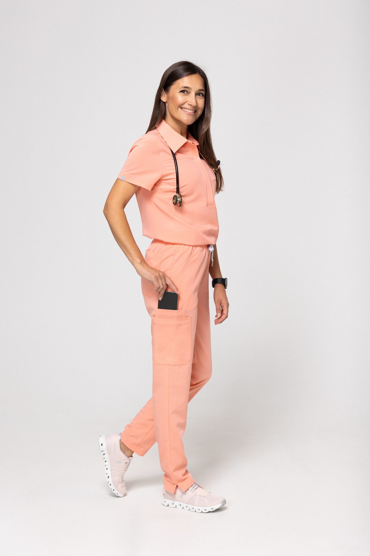 zestaw polo brzoskwiniowy zestaw polo