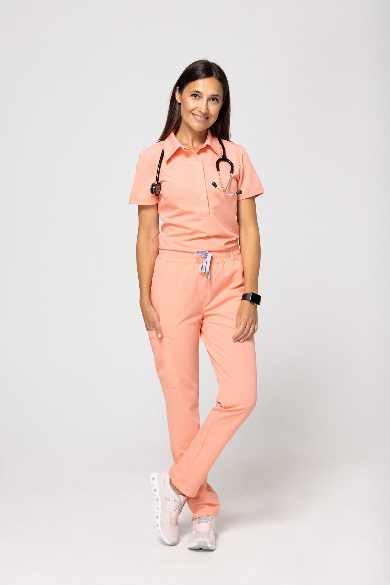 zestaw polo brzoskwiniowy zestaw polo