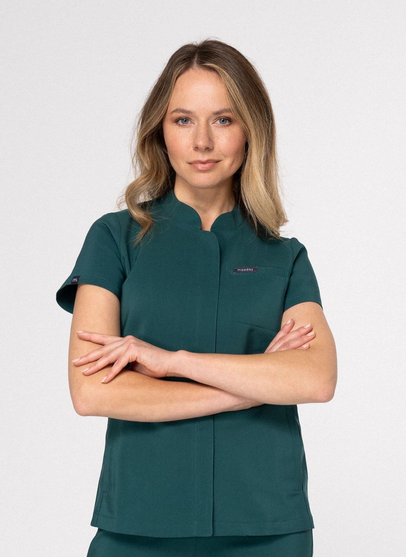 bluzka classy ciemno zielona bluzka classy