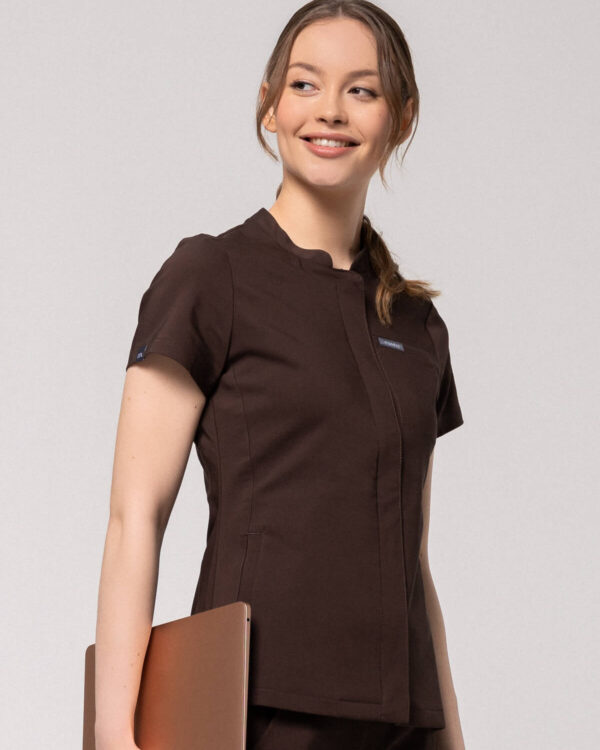 Bluza Medyczna Damska – Scrubs Classy Espresso