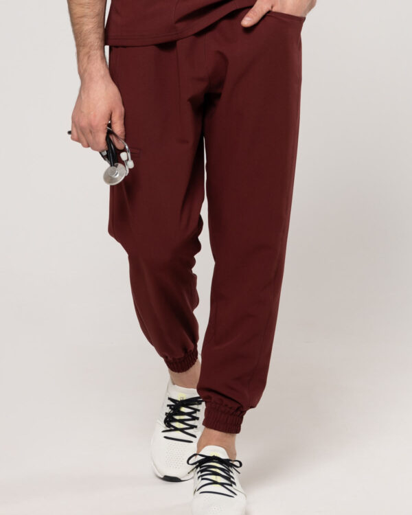 Spodnie Medyczne Męskie - Scrubs Sporty Wine